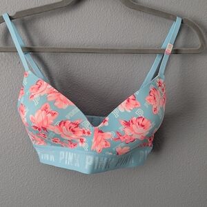 PINK Victoria's Secret Blue Floral Bralette